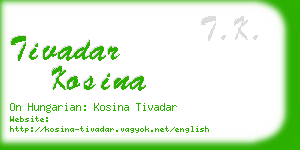 tivadar kosina business card